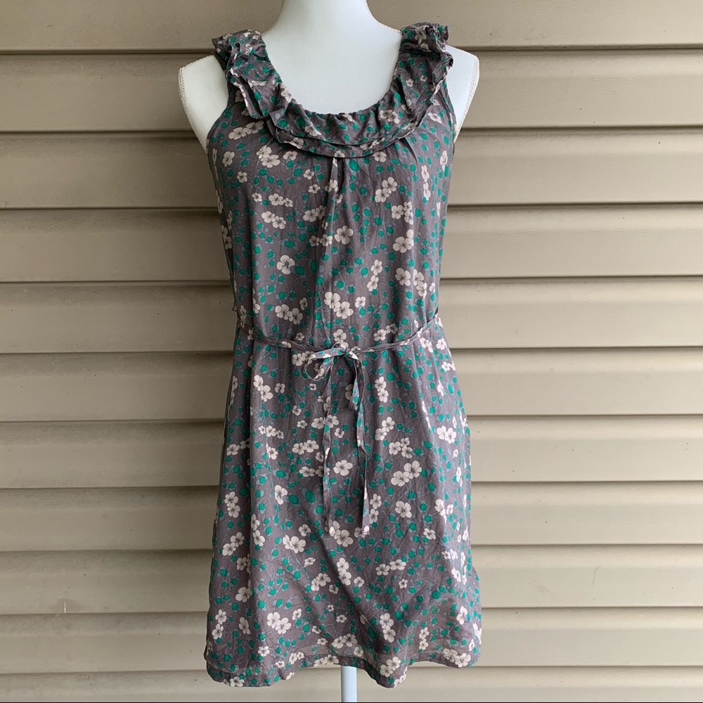 •Tulle• Floral Sleeveless Silk Blend Dress - Small